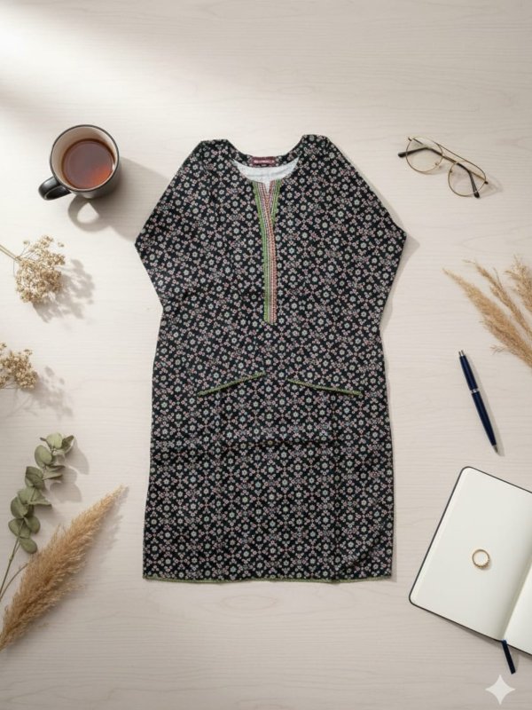 Bin saeed khaddar stitched 3 piece (Medium)